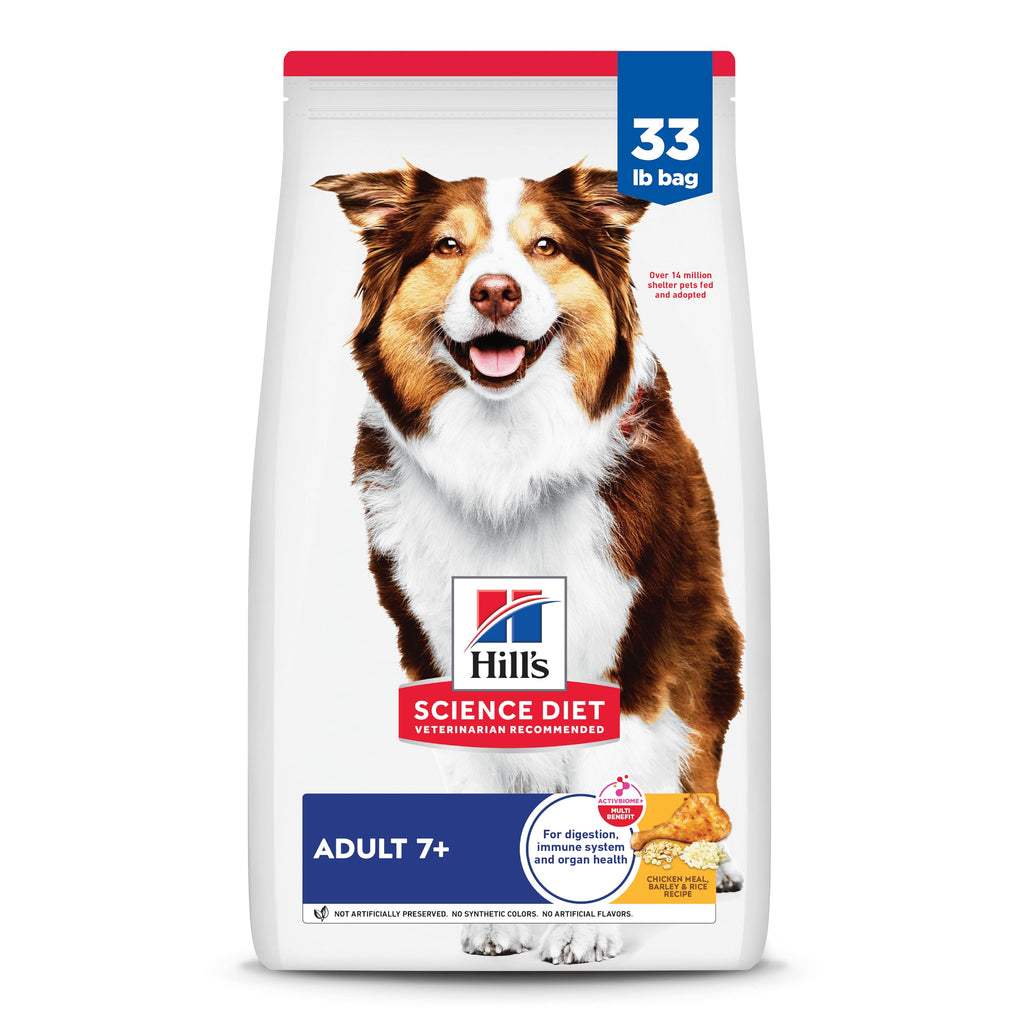 Hill's Science Diet Adult 7+ Dry Dog Food, Chicken Meal, Barley, & Rice, 33 lb. Bag