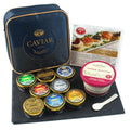 OLMA Caviar Taster Gift Set - 4 oz (112g) of Caviar, Includes 8 Varieties of Caviar Fish Roe (Beluga Hybrid, Osetra, Kaluga Royal, Hackleback, & more), Mini Blinis, Creme Fraiche & Serving Spoon