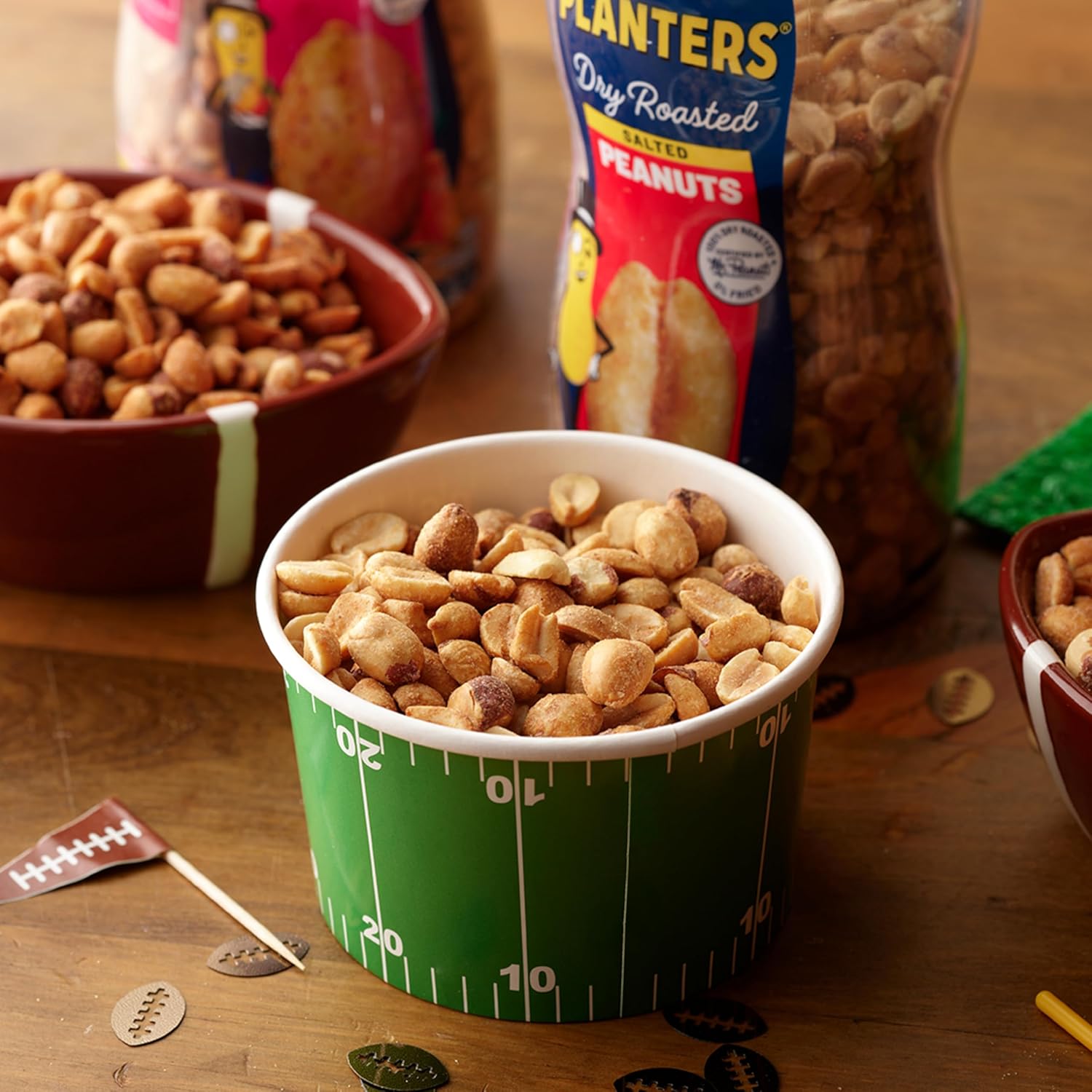 PLANTERS Salted Peanuts, Dry Roasted Peanuts, Party Snacks, Plant Based Protein, Snacks For Adults, 16oz (1 Jar)
