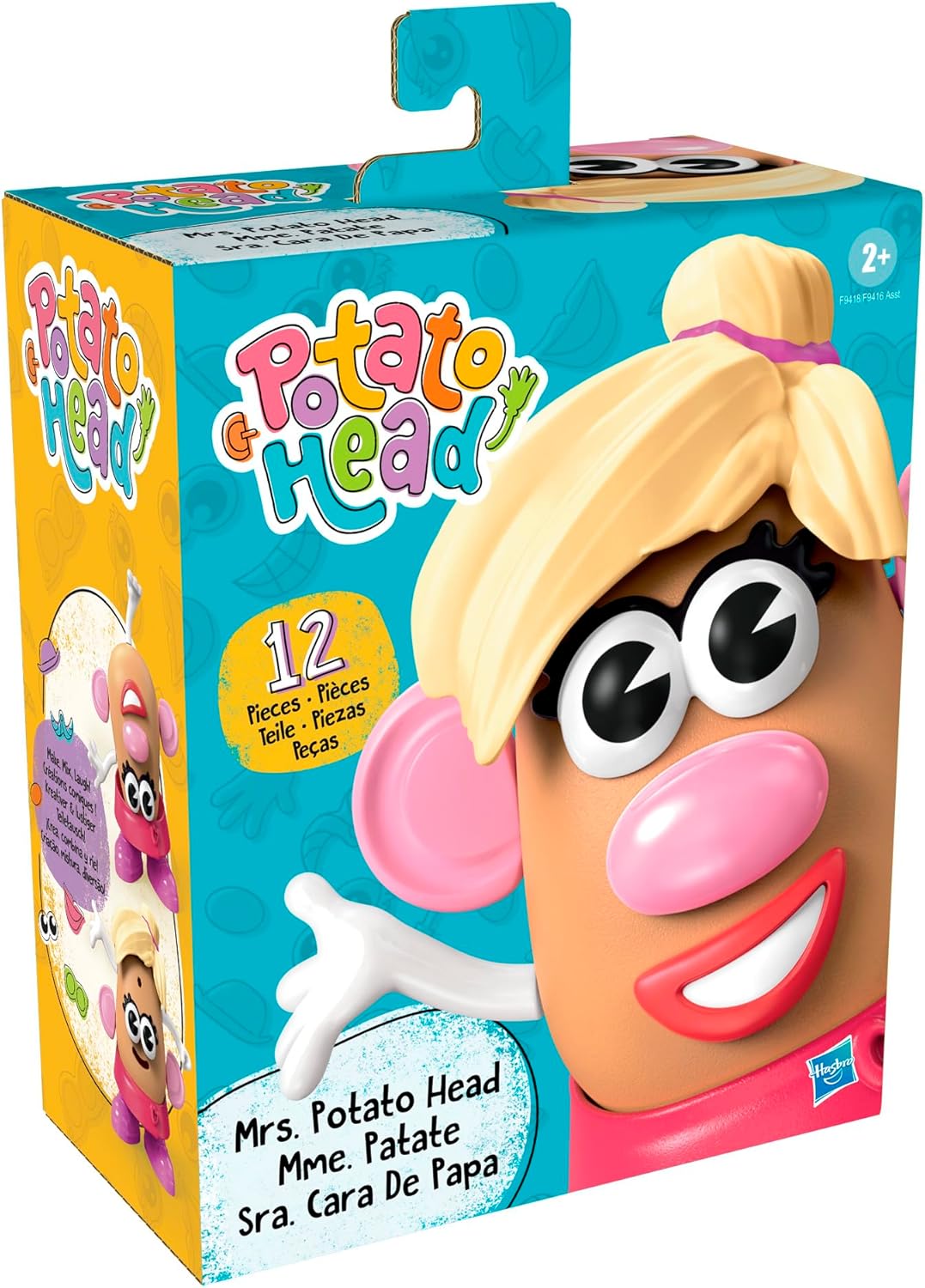 Mr. Potato Head Mrs. Potato Head Set with 12 Parts and Pieces, Toddler and Preschool Toys for 2 Year Old Boys and Girls and Up