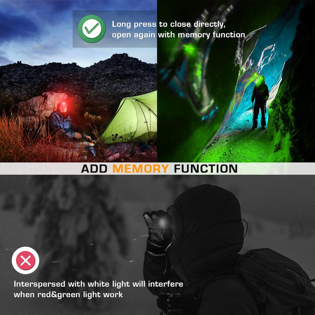 EverBrite Headlamp, 5 Pack Kids Headlamp with Red Light and Memory Function, Head Lamp for Adults and Kids with 5 Modes, Bright Headlamps for Camping, Running, Christmas Gifts, Batteries Included