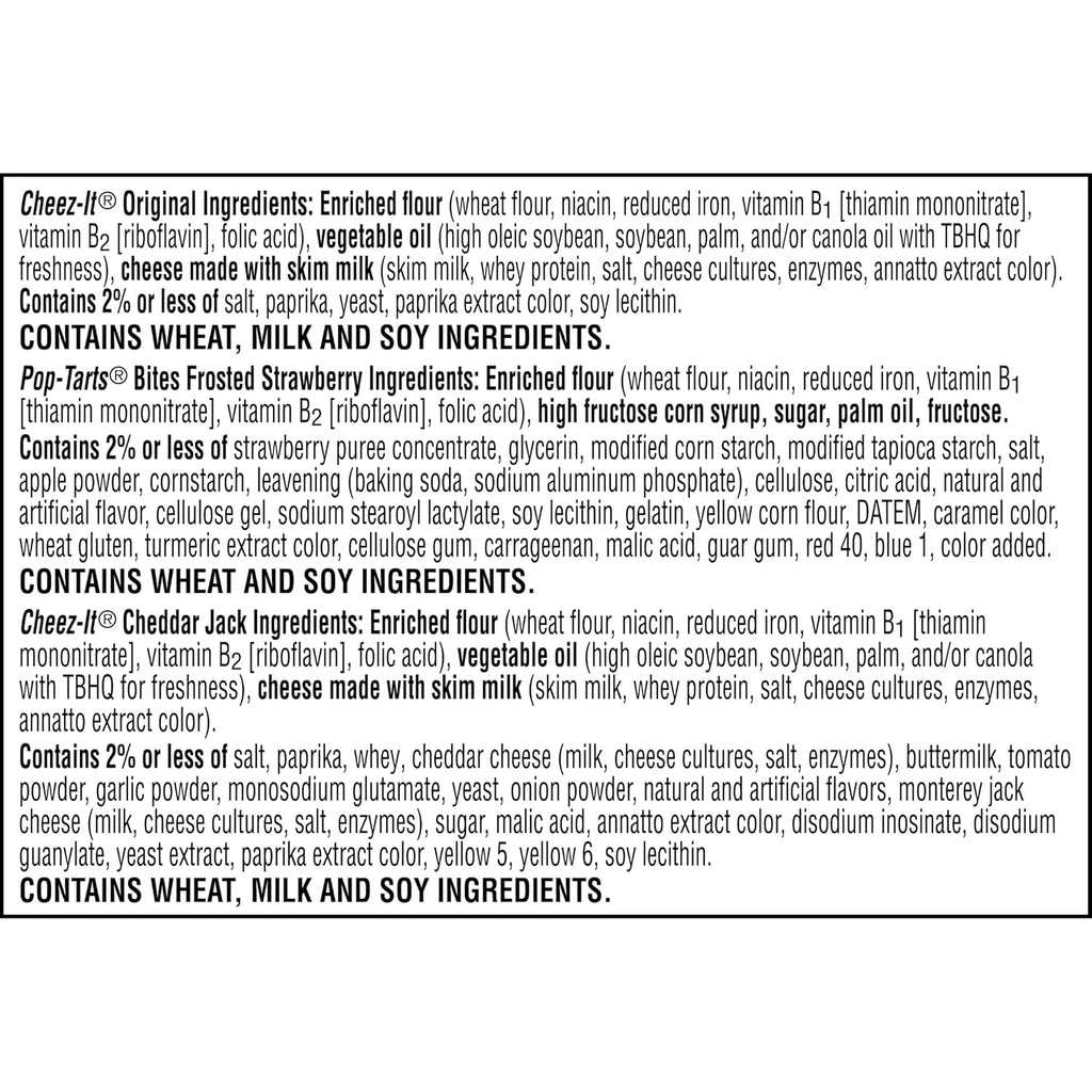 Cheez-It & Pop-Tarts Snacks, Grab 'N Go, Any Time Snacks Variety Pack, 33.42oz Box (30 Count)