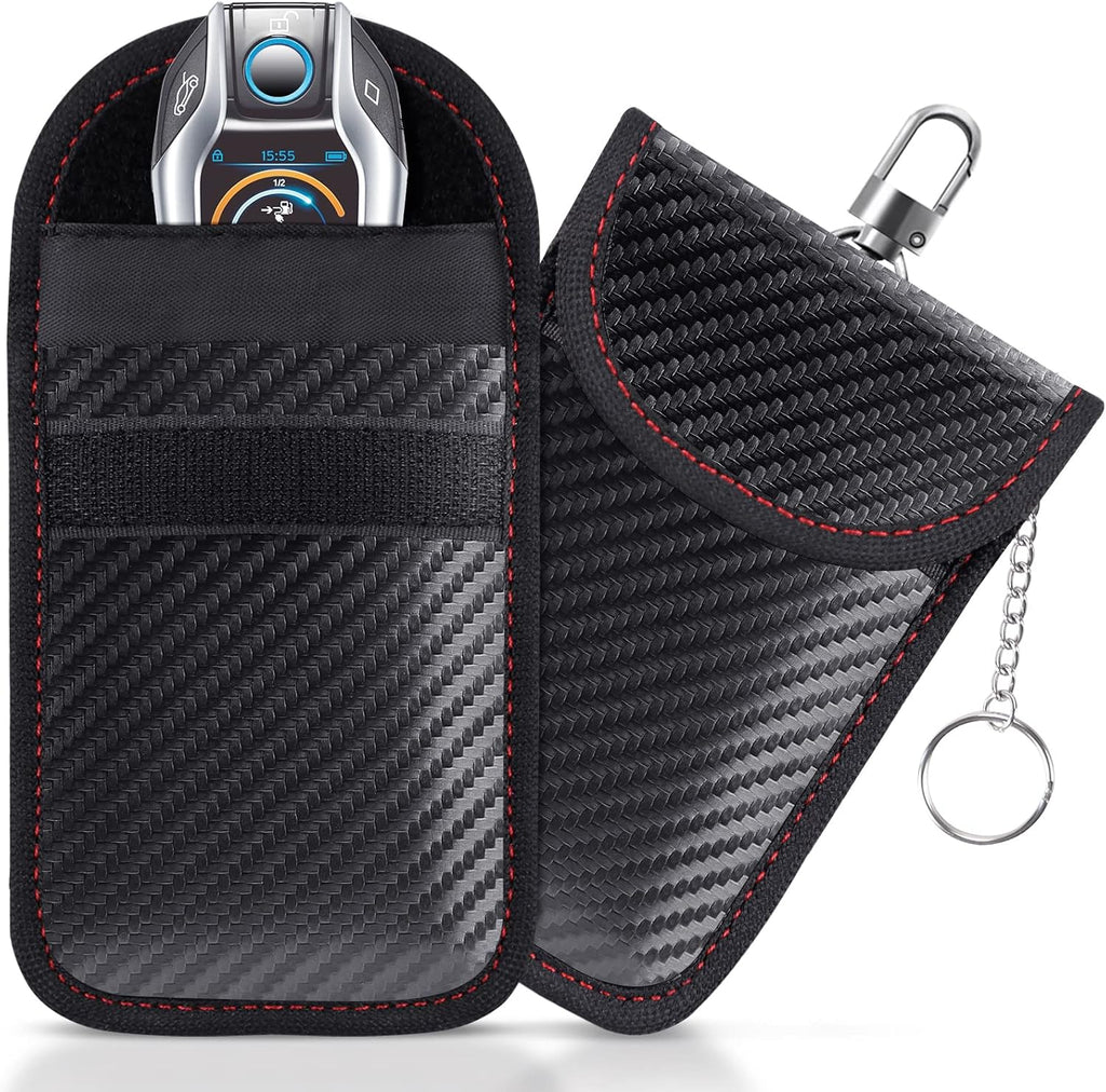 lanpard Faraday Pouch for Car Keys, Faraday Bag, Car RFID Signal Blocking Holder, Key Fob Protector, Key fob cage Block Signal Anti-Theft Fob Case (2 Pack)