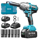 Seesii Impact Wrench 665 FT-LBS(900N.m) 3300IPM 1/2 Impact Gun High Torque Electric Impact Driver Cordless Impact Wrench with 21V 2x4.0Ah Battery 6 Sockets&Case for Home Car Tire Lug Nut Removal Tool