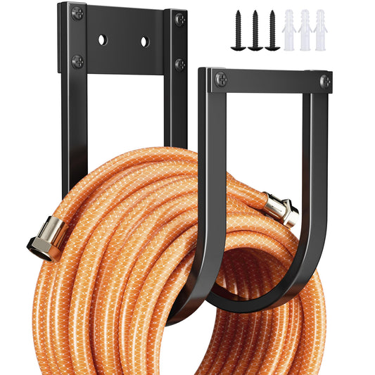 Garden Hose Holder Wall Mount - Metal Water Hose Hanger for Outside, Durable Hook for Garden, Garage, or Yard Storage