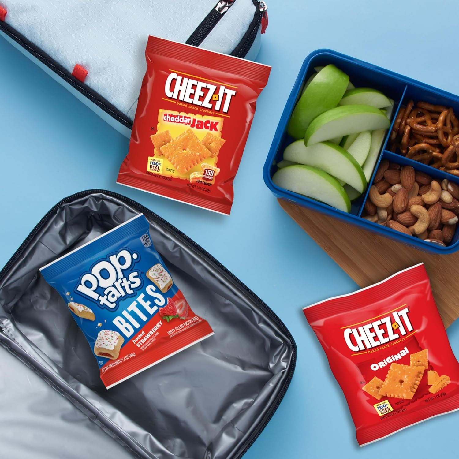 Cheez-It & Pop-Tarts Snacks, Grab 'N Go, Any Time Snacks Variety Pack, 33.42oz Box (30 Count)