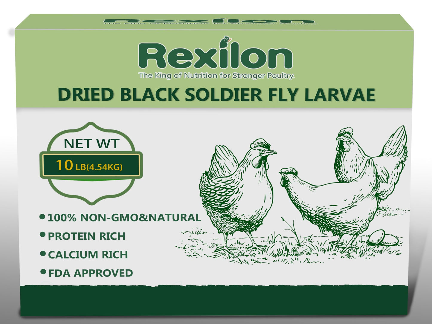 10lb Dried Black Soldier Fly Larvae – Pure Natural, High Protein & Calcium Chicken Feed, Cost-Effective and Premium Quality