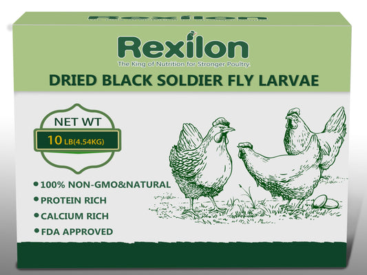 10lb Dried Black Soldier Fly Larvae – Pure Natural, High Protein & Calcium Chicken Feed, Cost-Effective and Premium Quality