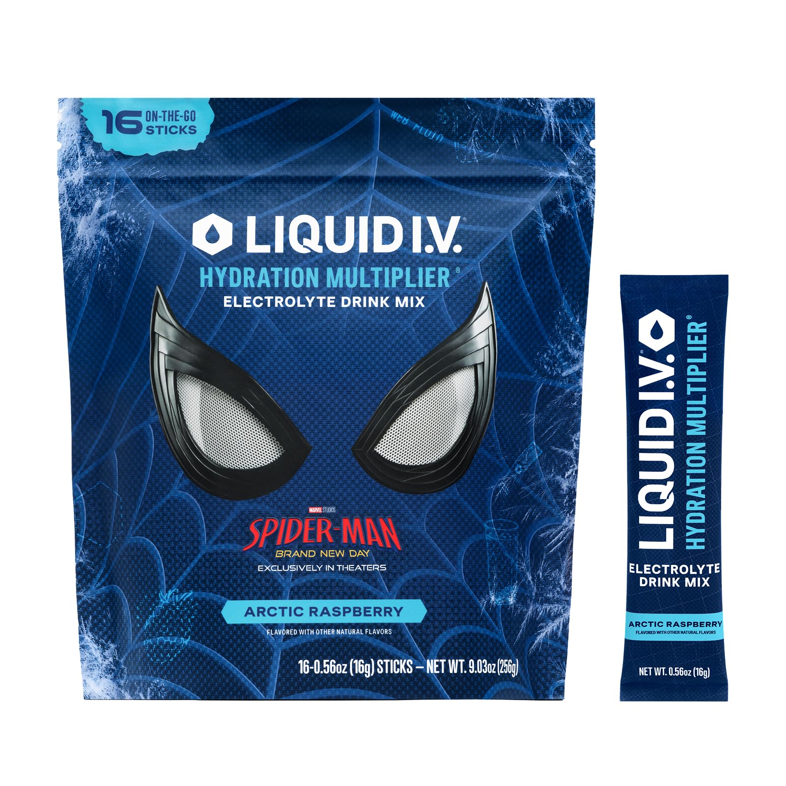 Liquid I.V.® Hydration Multiplier - Limited Edition - Spider-Man - Arctic Raspberry | Electrolyte Powder Drink Mix | 1 Pack (16 Servings)