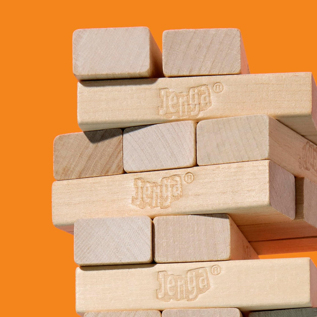 Hasbro Gaming Jenga Game | The Original Wood Block Game with Genuine Hardwood Blocks | Stacking Tower | Ages 6+ | 1 or More Players | Party Games for Kids | Family Games