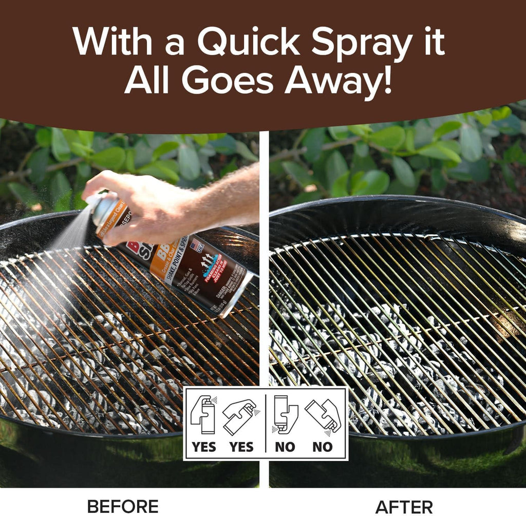 Bull Shot BBQ, Foaming Grill Cleaner, AS SEEN ON TV, Professional Strength Foam Spray Emulsifies Burnt Grease & Char on Grates, Racks, Pans, Smokers & Griddles Cleans in Just 10 Min - Made in the USA