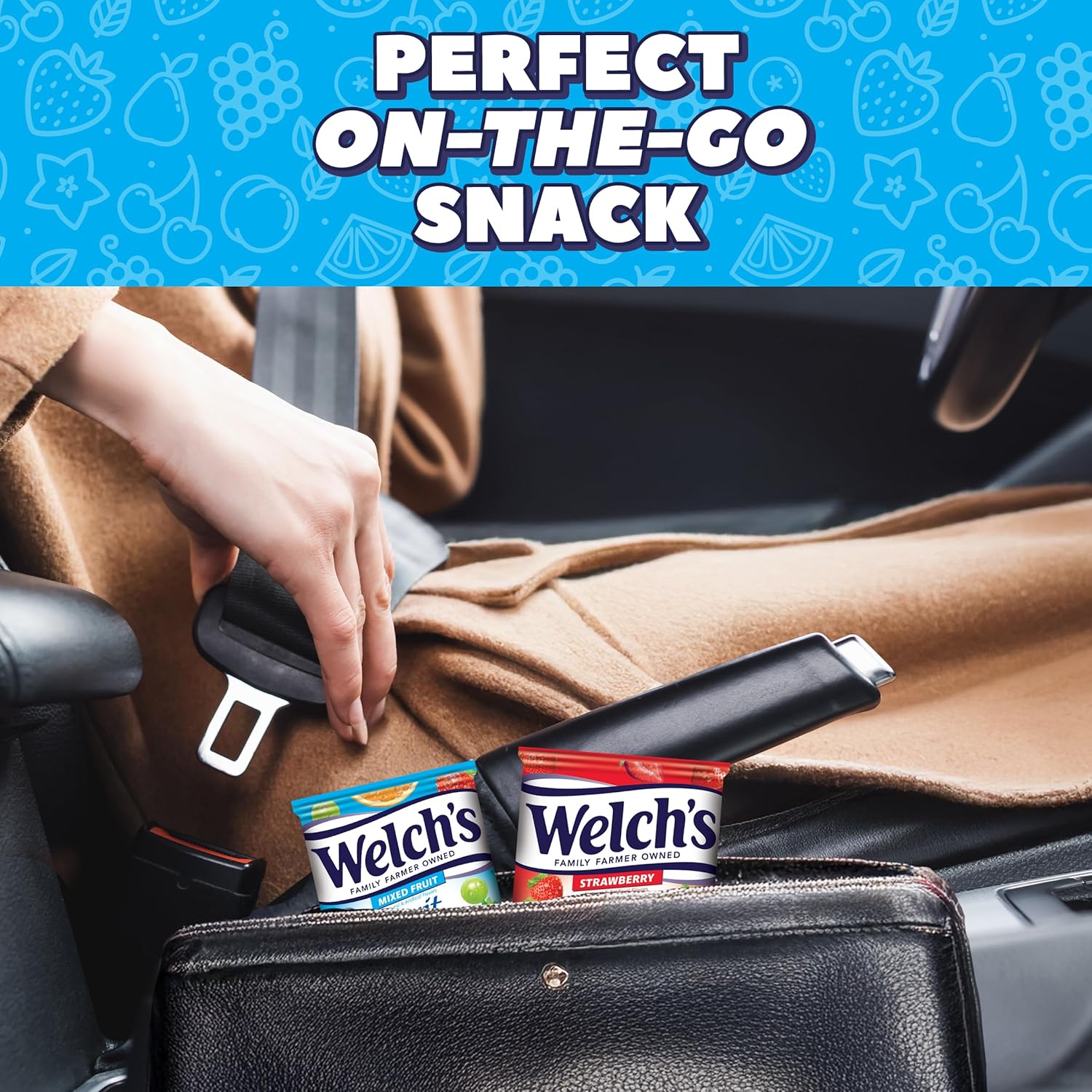 Welch's Fruit Snacks, Mixed Fruit & Strawberry Snack Box, Stocking Stuffers, 0.8oz Snack Packs (Pack of 60)