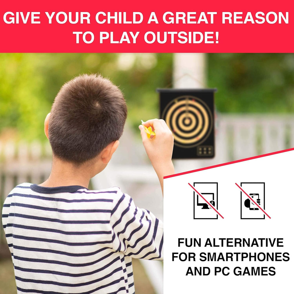 Magnetic Dart Board for Kids - Indoor Outdoor Darts Game, 16pcs Magnetic Darts, Double Sided Board Games Set, Best Toys Gifts for Teenage Age 5 6 7 8 9 10 11 12 13 14 15 16 Years Old Boys