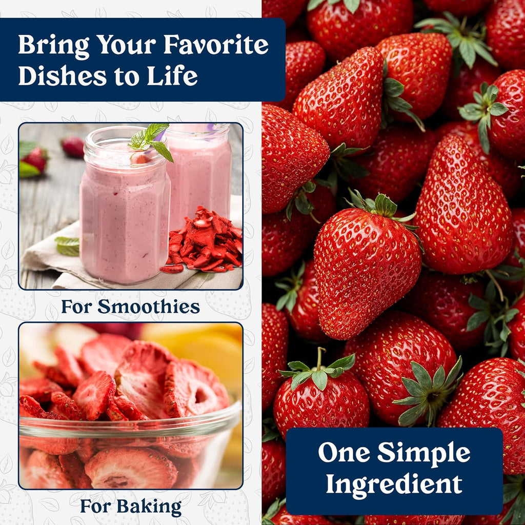 Augason Farms Freeze Dried Sliced Strawberries Can, Emergency Food Supply, Everyday Meals, 18 Servings