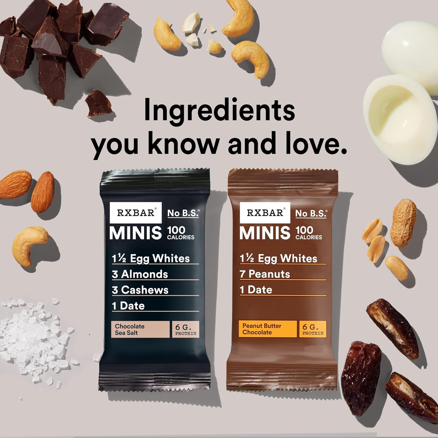 RXBAR Minis Protein Bars, Protein Snack, Snack Bars, Variety Pack, 7.3oz Box (8 Count)