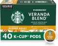 Starbucks K-Cup Coffee Pods, Starbucks Blonde Roast Hot or Iced Coffee, Veranda Blend, 40 Keurig Pods
