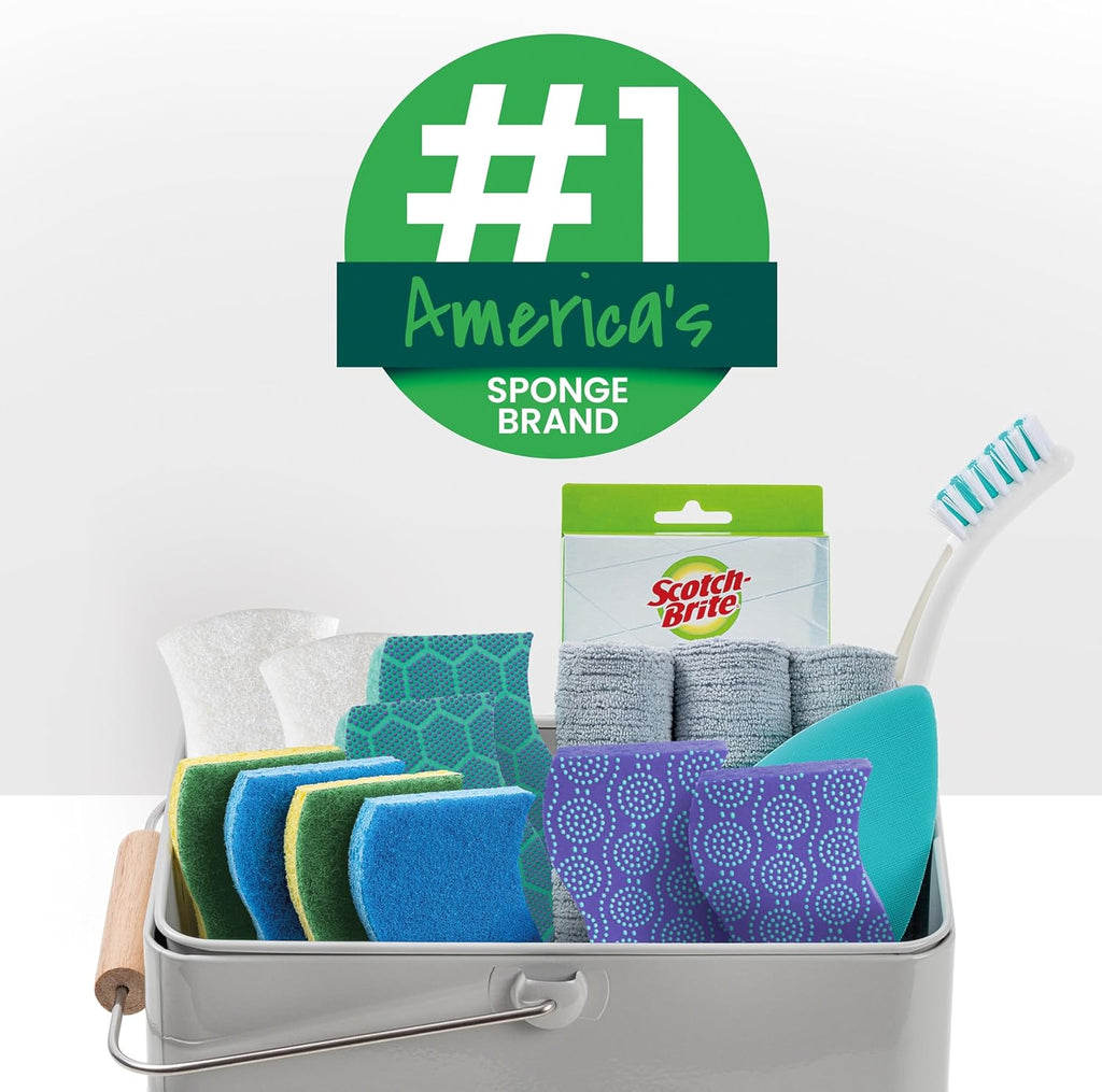 Scotch-Brite Zero Scratch Scrub Sponge, 6 Kitchen Sponges for Cleaning Around the Home, Bathroom & More, Scratch-free Dish Scrubber, Multi-surface Safe, Best for Nonstick Pots and Pans