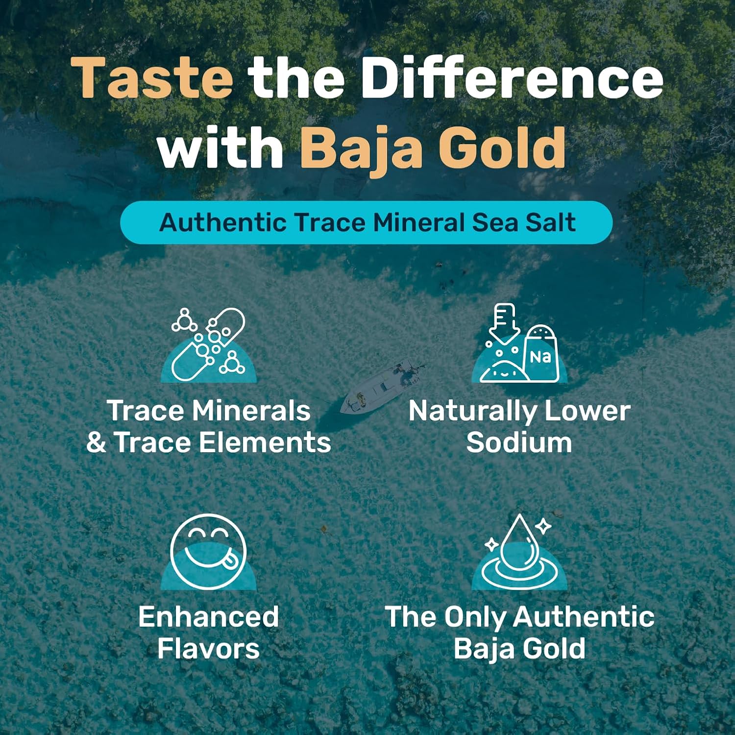 Baja Gold Mineral Sea Salt - Recommended by Gary Brecka - Fine Grind Salt for Cooking & Baking | Natural Baja Salt for Culinary Uses | Great for Finishing Dishes | 1 lb. Resealable Bag, 300+ Servings.