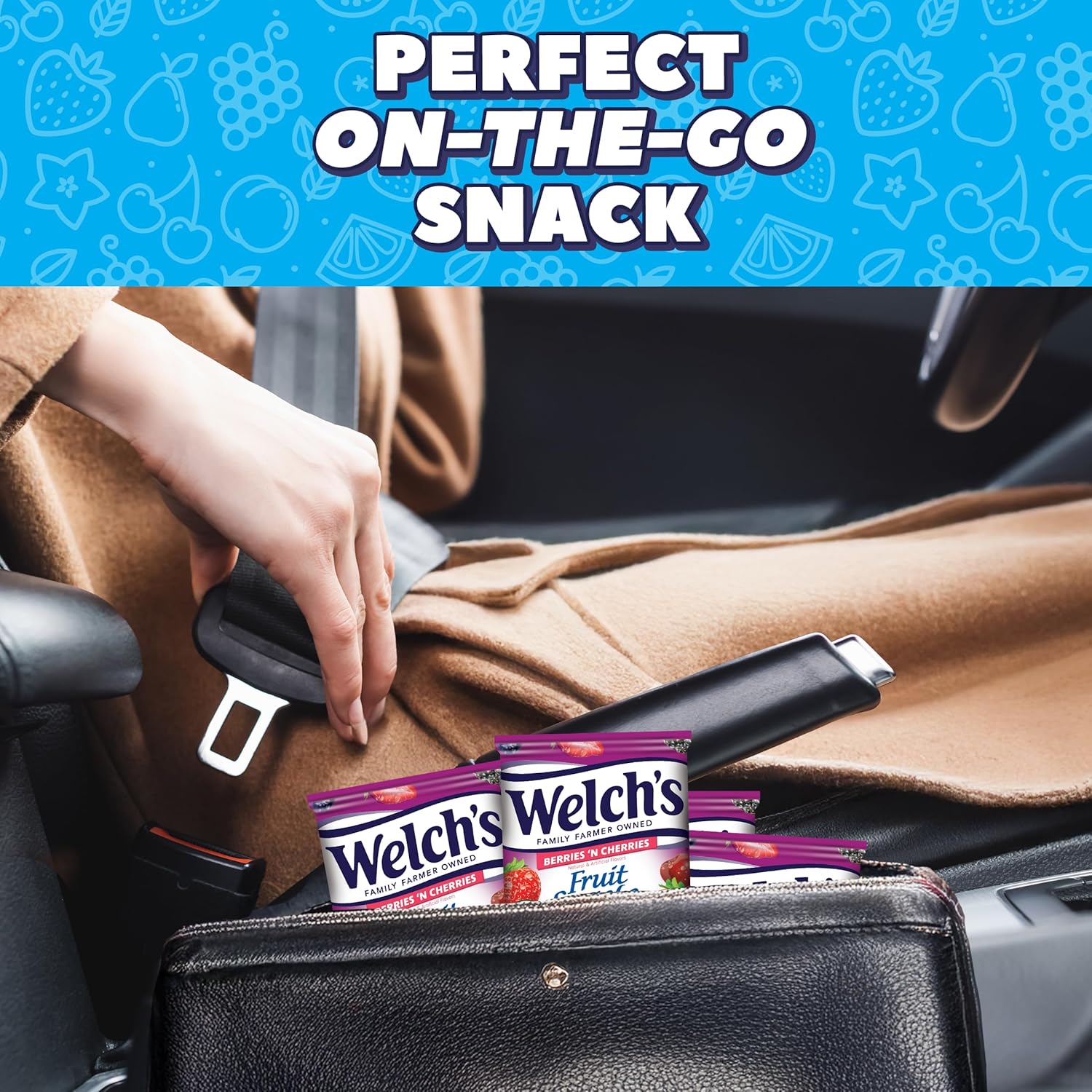 Welch's Fruit Snacks, Mixed Fruit & Berries 'N Cherries Variety Pack, Great for School Lunches, Bulk Pack, Individual Single Serve Bags, 0.8 oz (Pack of 60)