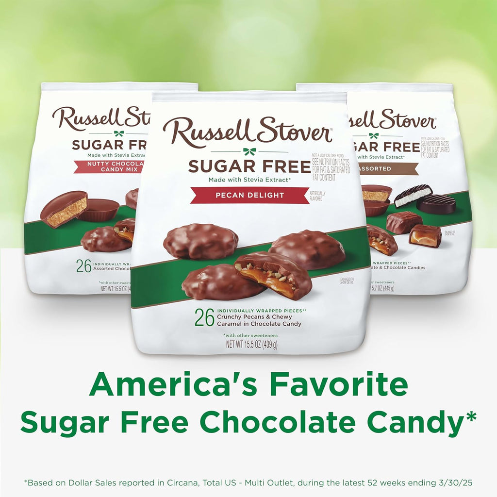 RUSSELL STOVER Sugar Free Pecan Delight Chocolate Candy, 15.5 oz. bag