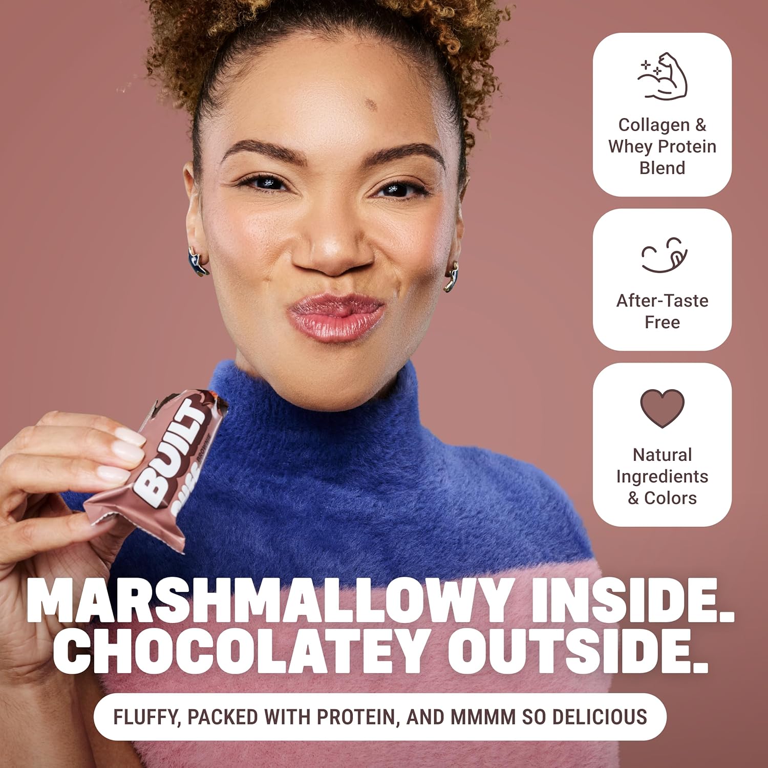 Built Bar, Puff Protein Bars, Brownie Batter Puff, 17g Protein Snacks, On-The-Go Bars, Only 140 Calories, 6g Sugar, Collagen, Gluten Free, 12 Count