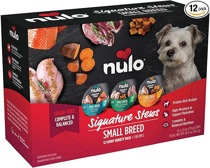 Nulo Signature Stews Variety Pack: Small Breed Wet Dog Food, 2.8 oz, Pack of 12