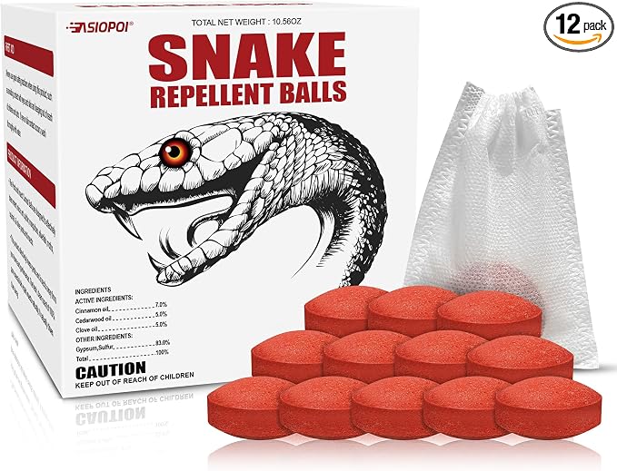 Snake Repellent for Yard, Powerful Outdoor Protection, Pet & Child Safe | Natural Snake Deterrent for Home, Garden, Camping Targets Copperhead & Rattlesnakes (12, 1 Count (Pack of 12))