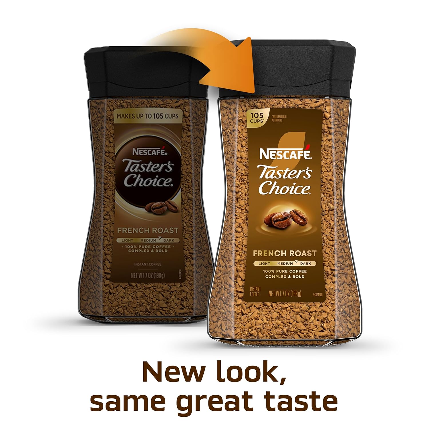 NESCAFÉ Taster's Choice Instant Coffee, Dark Roast Coffee, French Roast, 2 Jars (7 Oz Each)