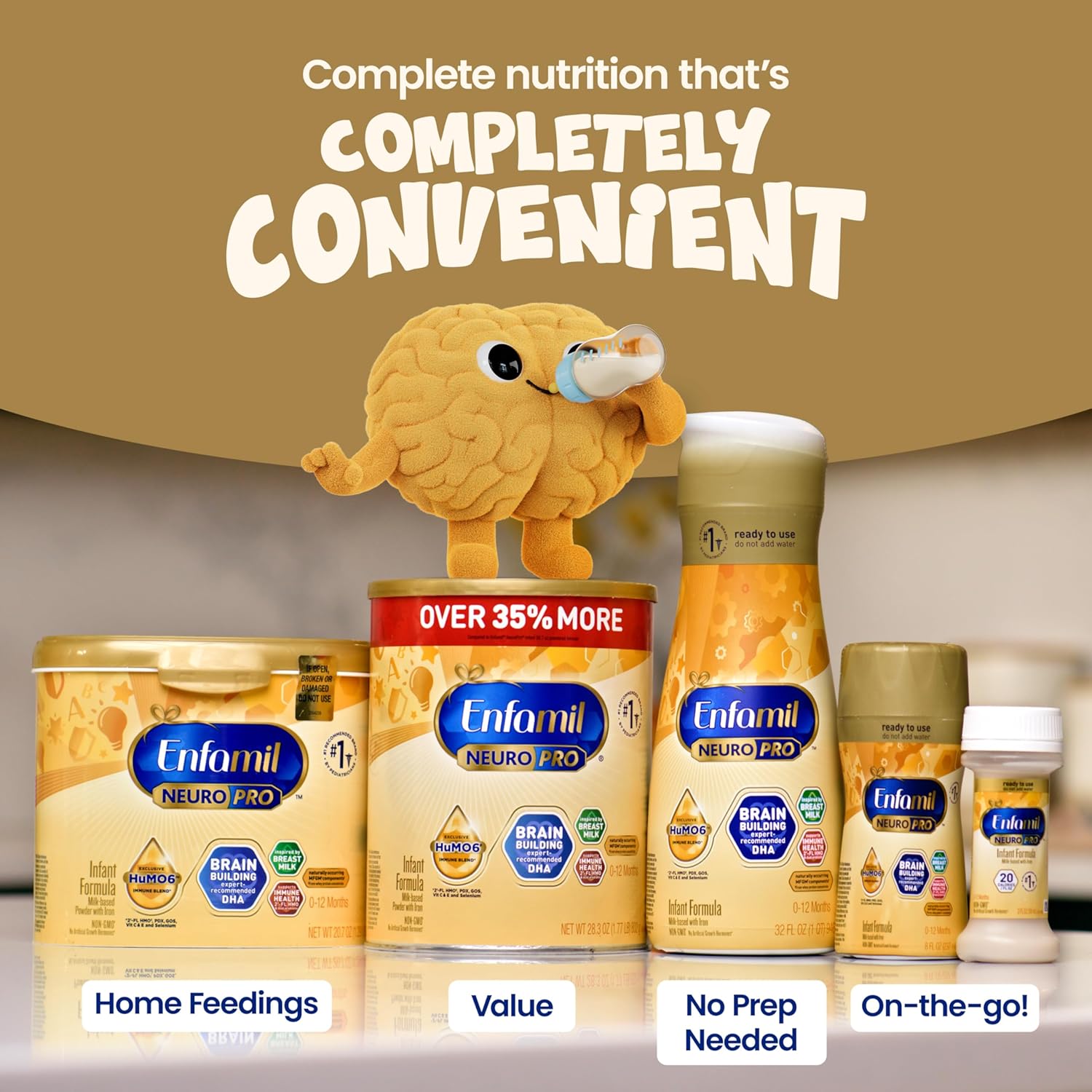Enfamil NeuroPro Ready-to-Use Baby Formula, Ready to Feed, Brain and Immune Support with DHA, Iron and Prebiotics, Non-GMO, 2 Fl Oz Nursette Bottles (6 count) (Pack of 4), Total 24 bottles