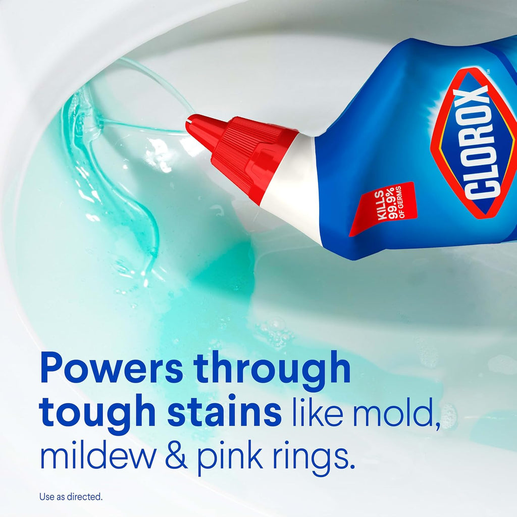 Clorox Toilet Bowl Cleaner, Clinging Bleach Gel, Ocean Mist - 24 Ounces, Pack of 2