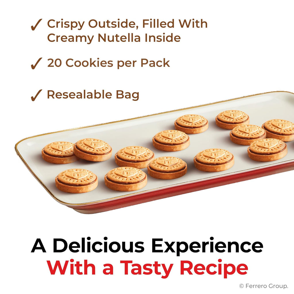 Nutella Biscuits Cookies Filled with Nutella Hazelnut Spread, Sweet Snack Pack, Holiday Christmas Cookies, 9.7 oz
