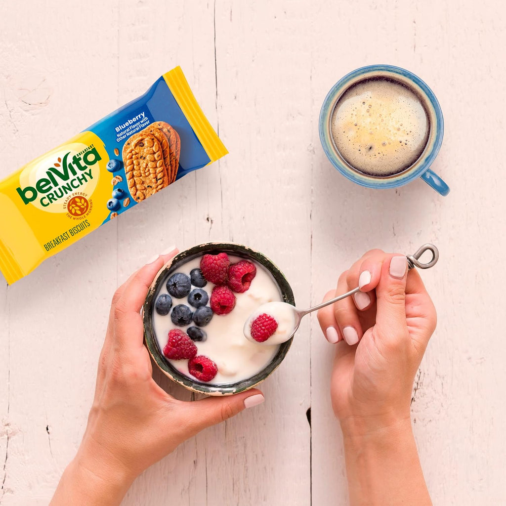 belVita Breakfast Bars Biscuits, Blueberry, Value Pack, 12 Packs (4 Biscuits Per Pack)