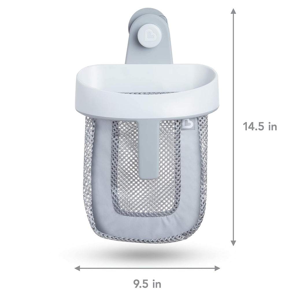 Munchkin Super Scoop™ Hanging Bath Toy Storage with Quick Drying Mesh, Grey