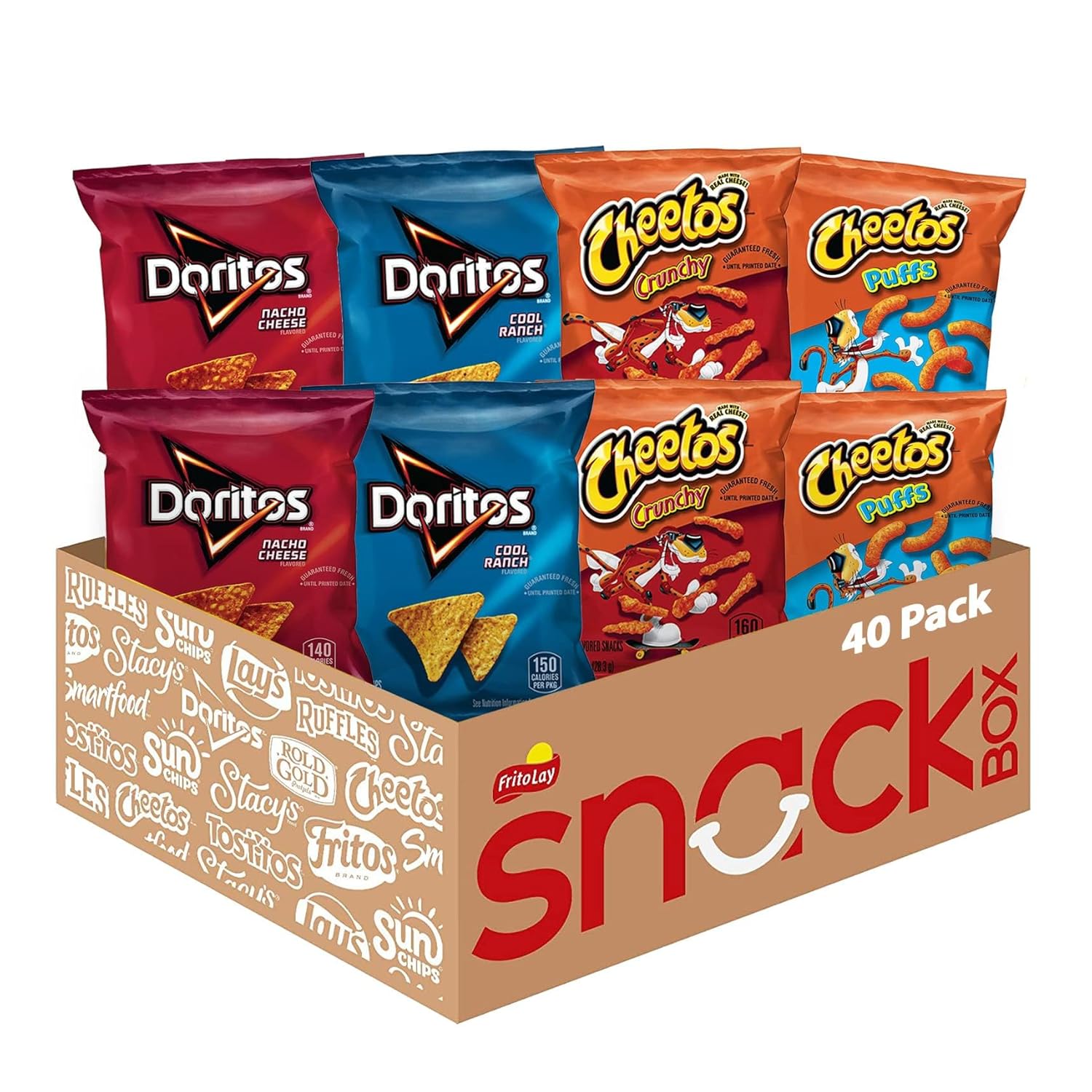 Frito-Lay Doritos & Cheetos Mix Variety Pack, 2.42 Pounds, (Pack of 40)