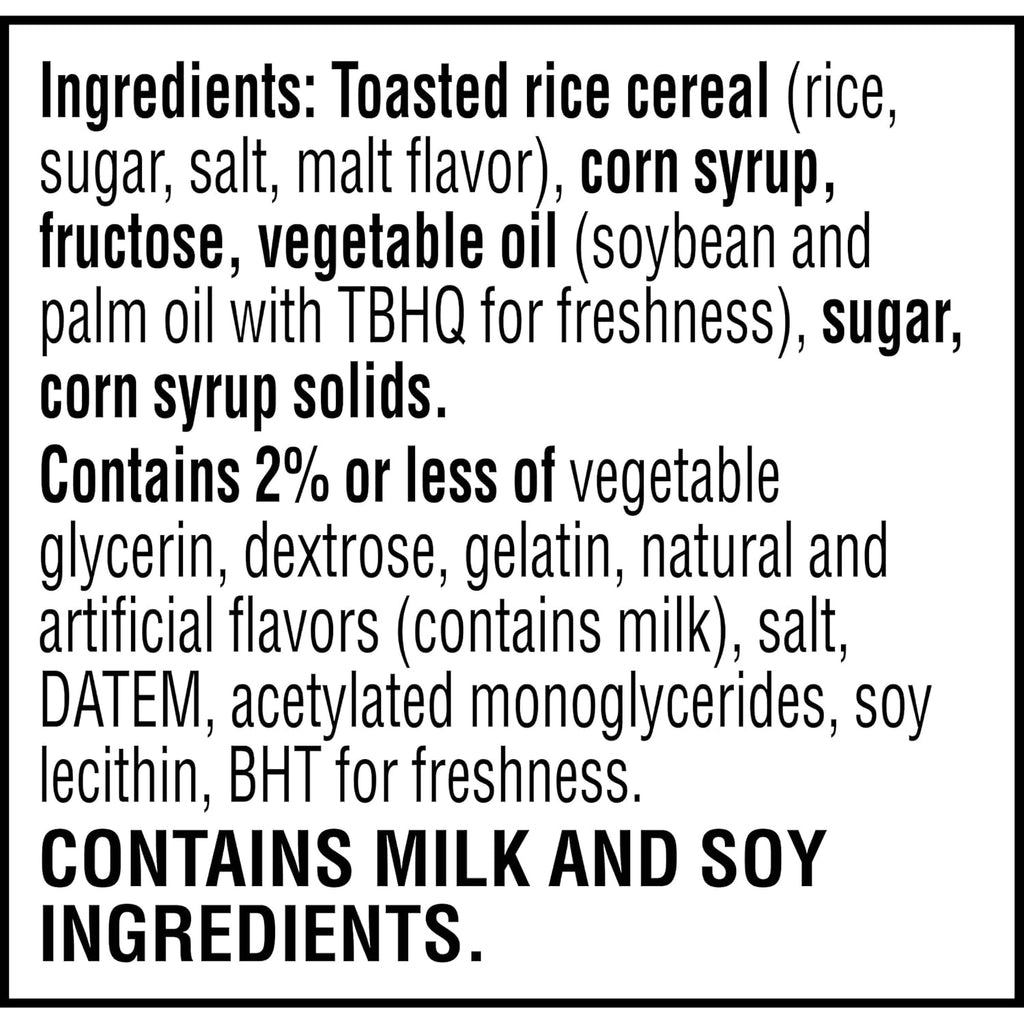Rice Krispies Treats Marshmallow Snack Bars, Kids Snacks, Lunch Snacks, Original, 12.4oz Box (16 Bars)
