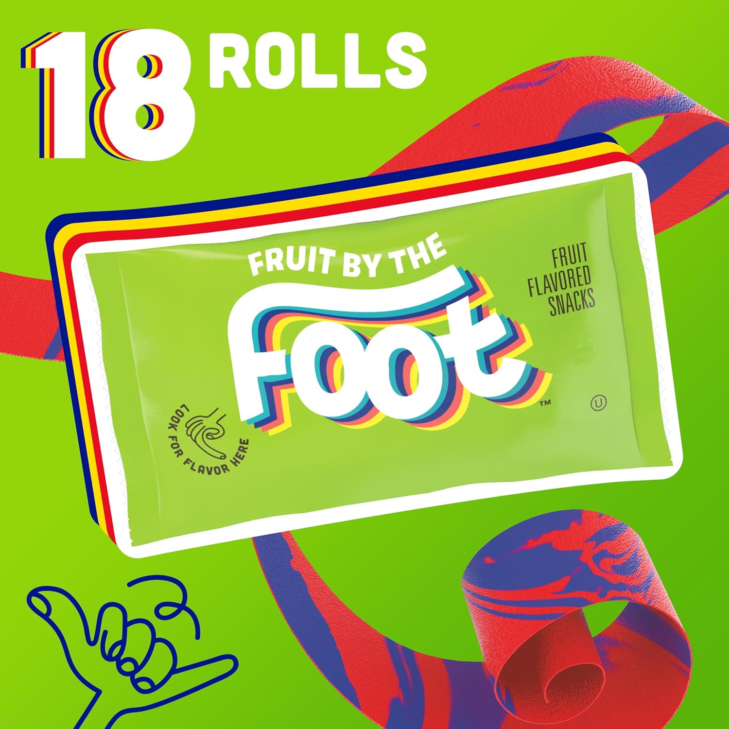 Fruit By The Foot Fruit Flavored Snacks, Valentine's Day, Berry Tie-Dye and Strawberry Tie-Dye, 18 Rolls, 13.5 oz