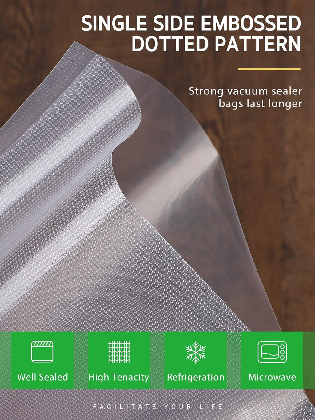 Syntus Vacuum Sealer Bags, 6 Pack 3 Rolls 11" x 20' and 3 Rolls 8" x 20' Commercial Grade BPA Free Bag Rolls, Food Vac Bags for Storage, Meal Prep or Sous Vide