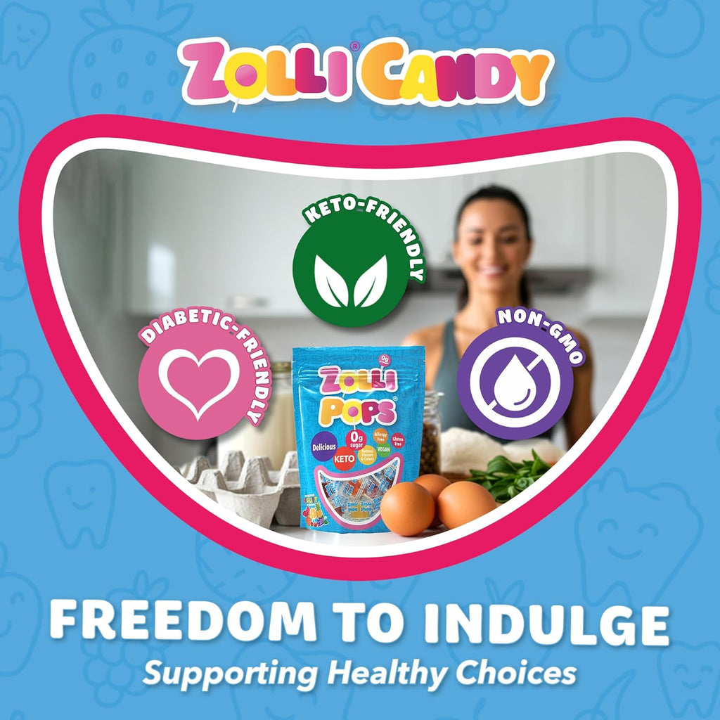 Zollipops Clean Teeth Lollipops, Anti Cavity, Sugar Free Candy for a Healthy Smile Great for Kids, Diabetics and Keto Diet, Natural Fruit Variety, 5.2oz (packaging may vary)