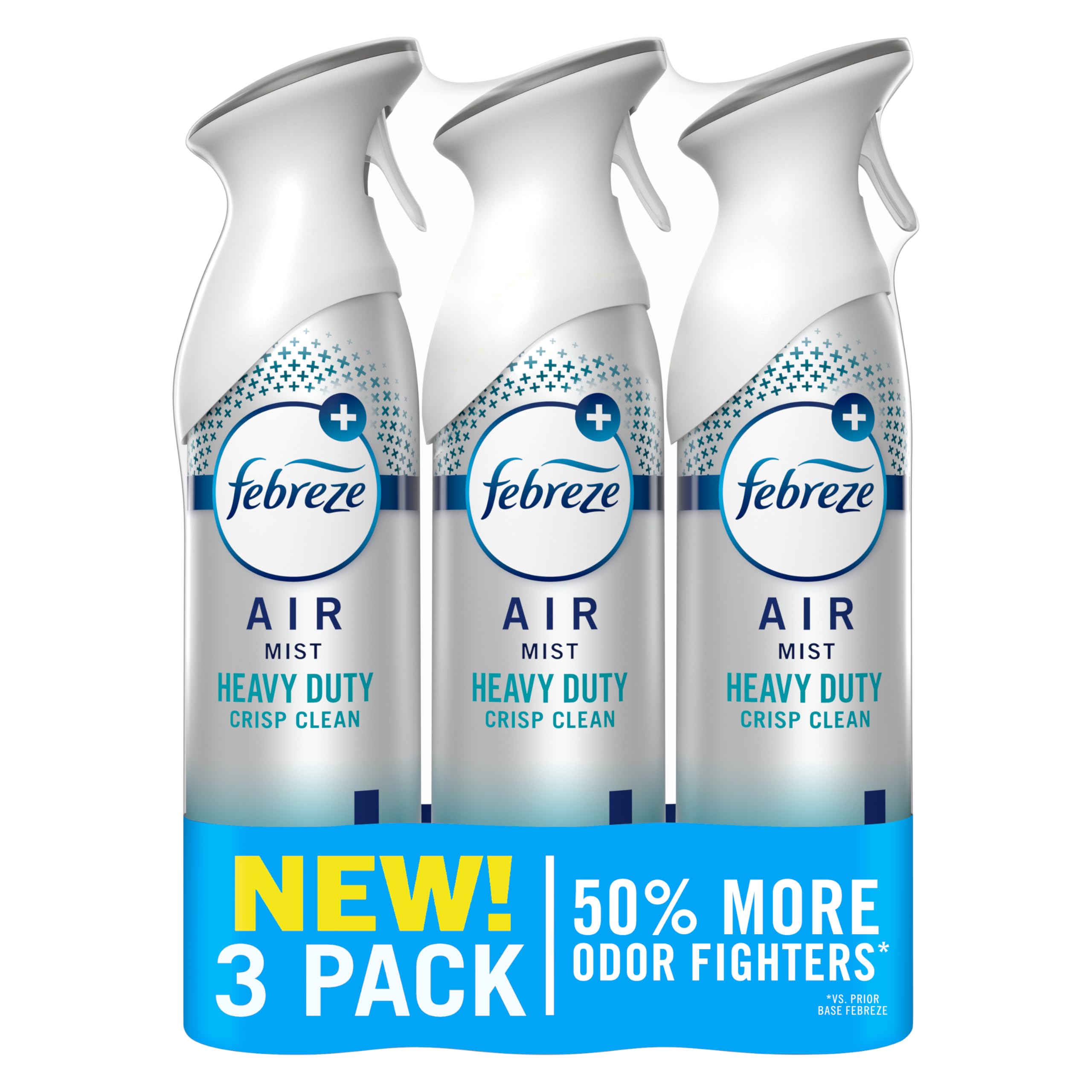 Febreze Air Mist, Air Freshener Spray, Odor Fighting Room Spray, Deodorizer for Home Bathroom Kitchen Office Apartment Dorm Room Classroom, Heavy Duty Crisp Clean Scent, 8.1oz (Pack of 3)
