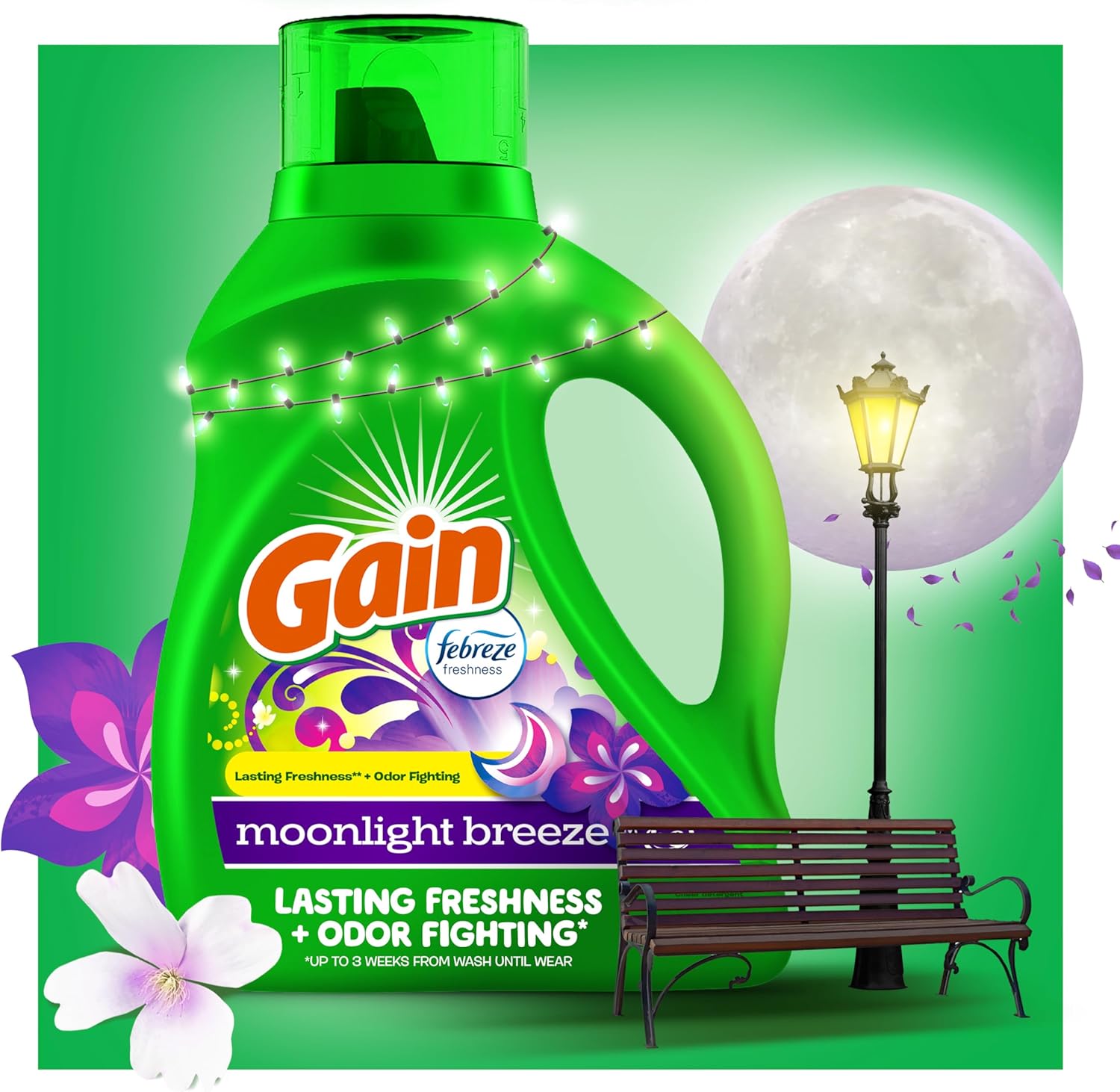 Gain Moonlight Breeze HE Deep Cleaning Concentrated Liquid Laundry Detergent, 61 Loads, 88 fl oz