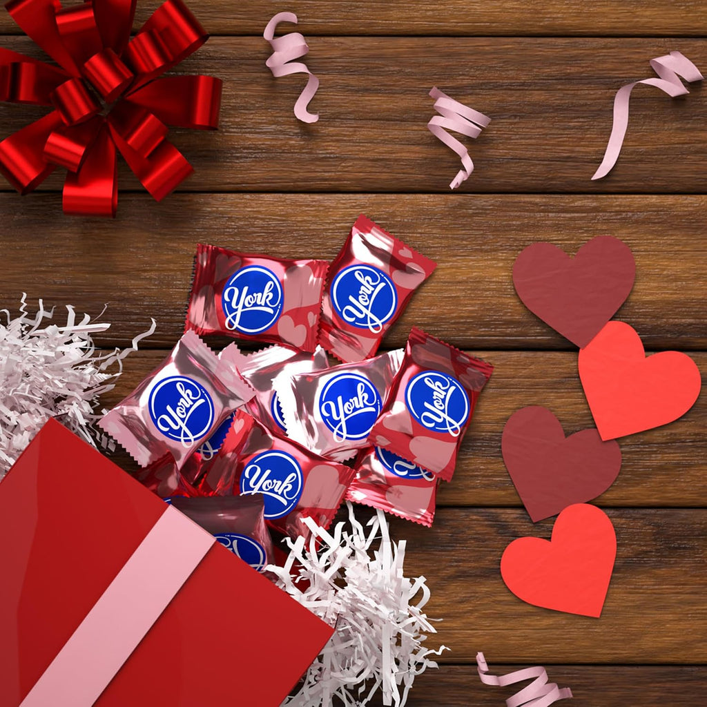YORK Dark Chocolate Peppermint Patties Hearts, Valentine's Candy Bag, 9.6 oz
