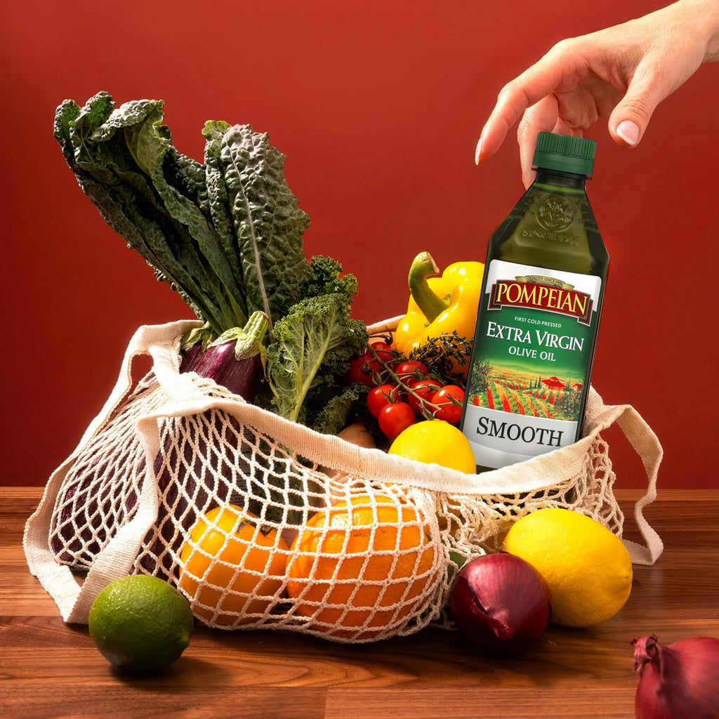 Pompeian Smooth Extra Virgin Olive Oil, Contains Polyphenols, First Cold Pressed, 101 Fl Oz