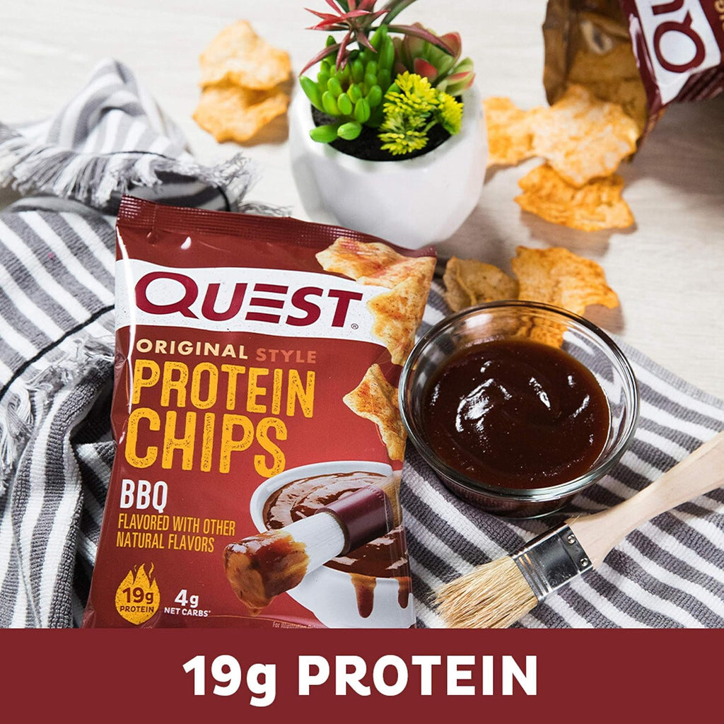 Quest Nutrition BBQ Protein Chips, 19g Protein, 4g Net Carb, Gluten Free, 1.1 oz (Pack of 12)