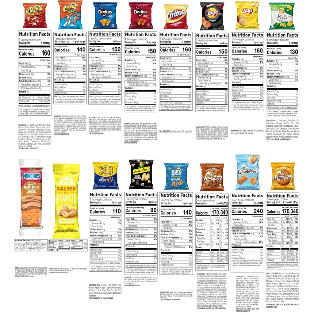 Frito-Lay Ultimate Classic Snacks Package, Variety Assortment of Chips, Cookies, Crackers, & Nuts, (Pack of 40) (Packaging May Vary)