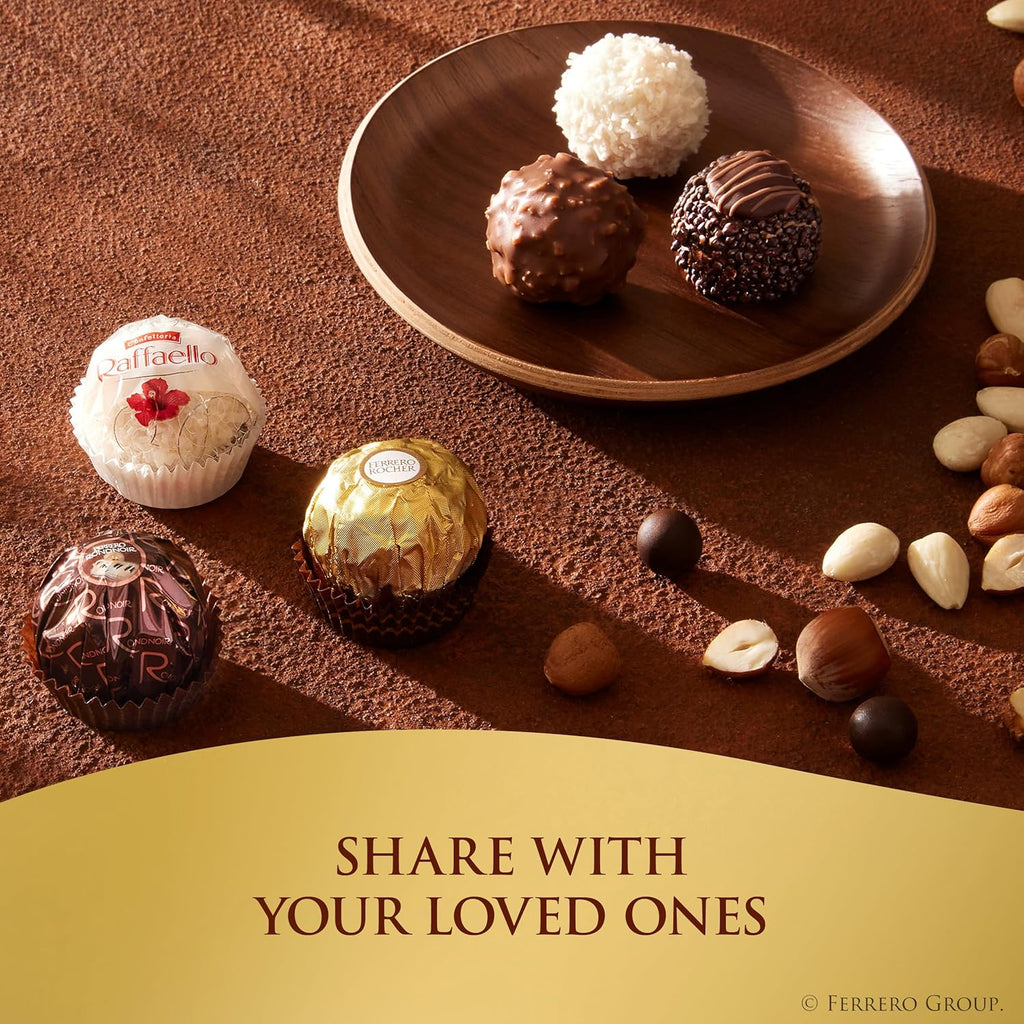 Ferrero Rocher Collection, Premium Gift Set, Hazelnut Milk Chocolate, Dark Chocolate and Coconut, 48 Count, 4.6 oz