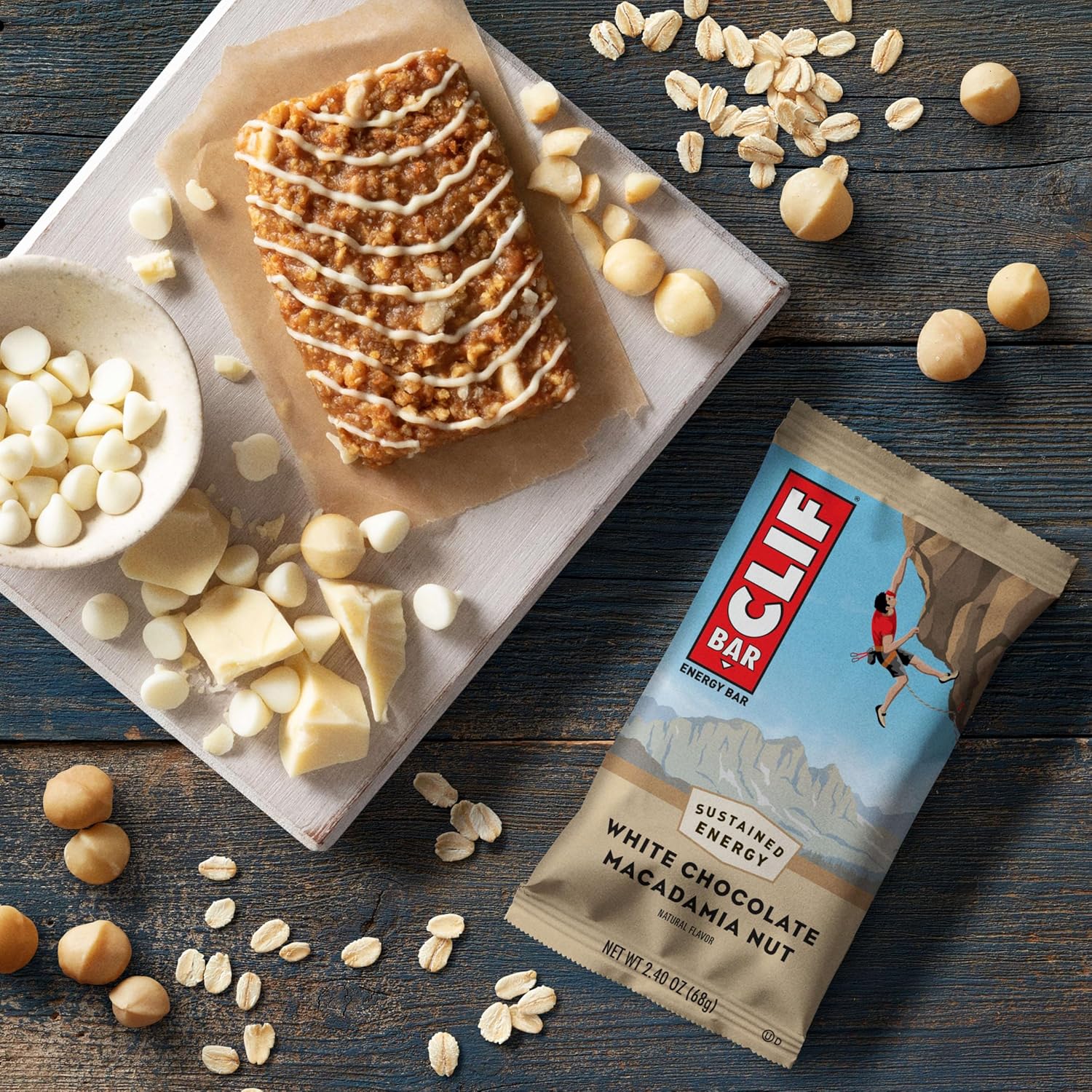 CLIF BAR - Energy Protein Bars - White Chocolate Macadamia Nut - Made with Organic Oats - Energy Bars - Non-GMO - (15 Pack)