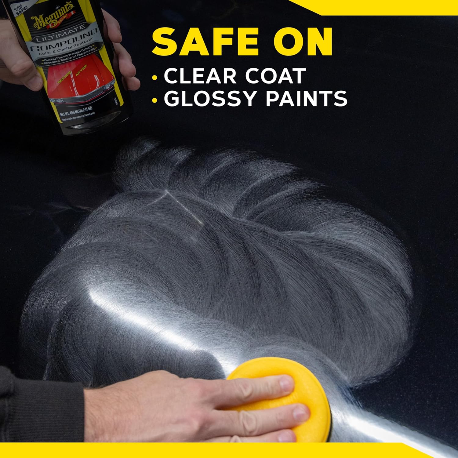 Meguiar’s Ultimate Compound, Pro-Grade Car Scratch Remover for Paint Correction, Removes Swirls and Defects While Restoring Gloss and Shine, Christmas Gifts for Car Guys, 15.2 Oz