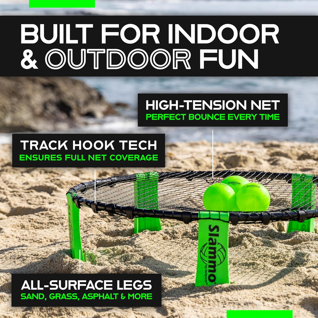 GoSports Slammo Game Set (Includes 3 Balls, Carrying Case and Rules) - Outdoor Lawn, Beach & Tailgating Roundnet Game
