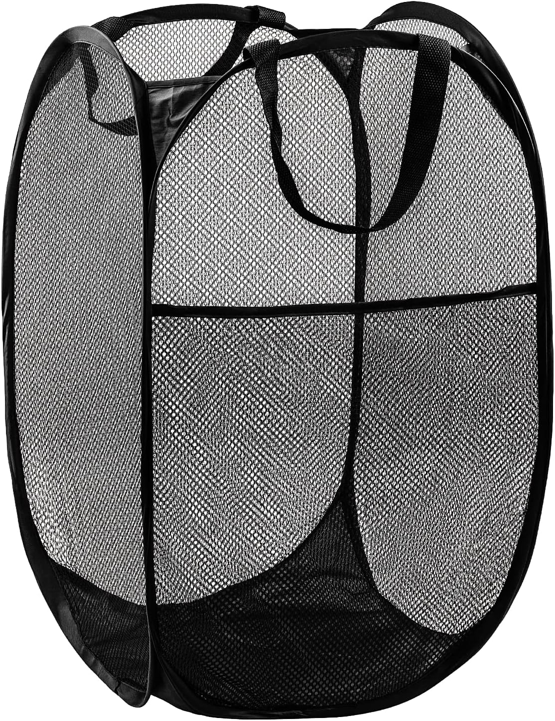 DUCOO Pop Up Hamper, 1 PCS Mesh Pop Up Laundry Hamper, Foldable Mesh Laundry Basket with Space-Saving Design for Home, Dorm, Travel & Storage - Black