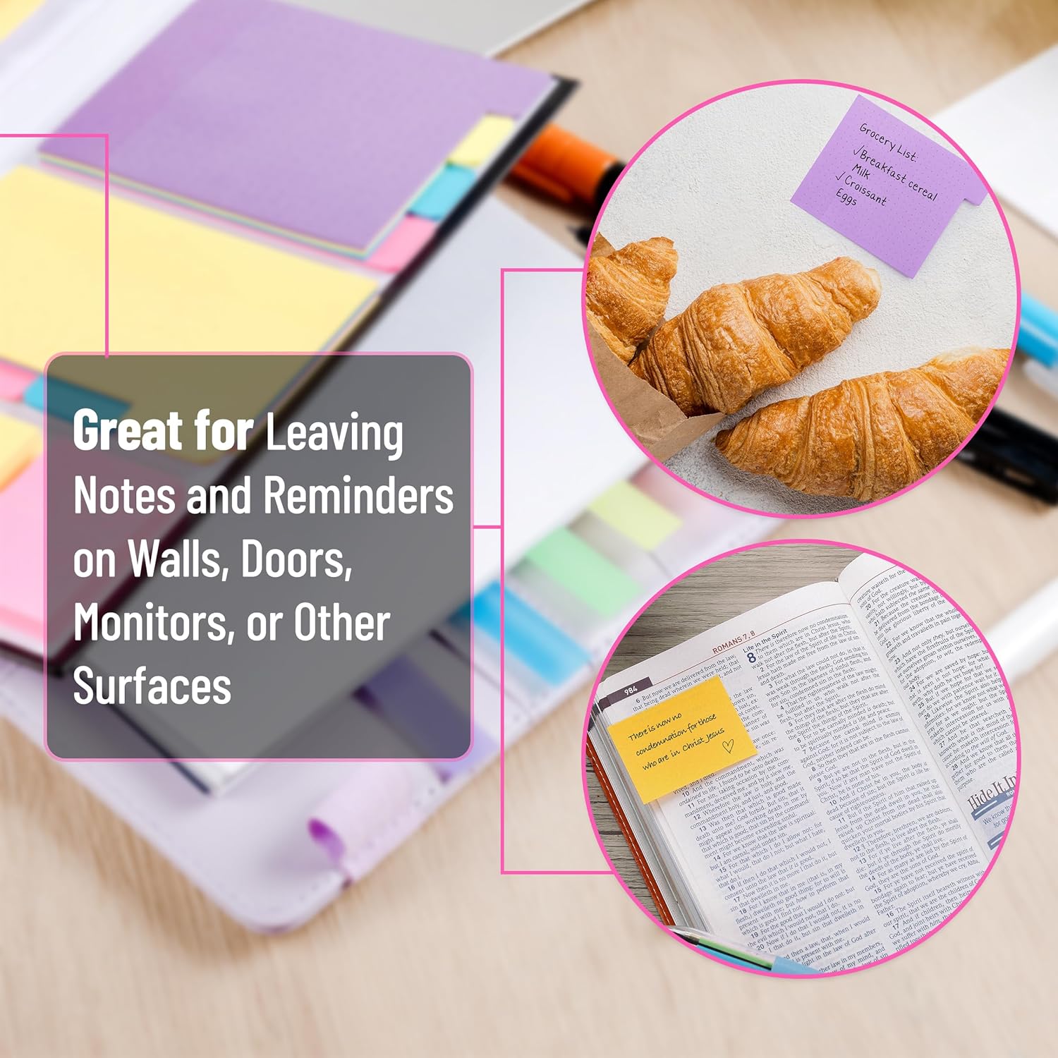 Mr. Pen- Sticky Notes Set, 410 Pack, School Supplies, Office Supplies, Planner Sticky Note Dividers Tabs, Book Notes